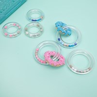 Go Handmade Rasselring Rosa 80mm-2