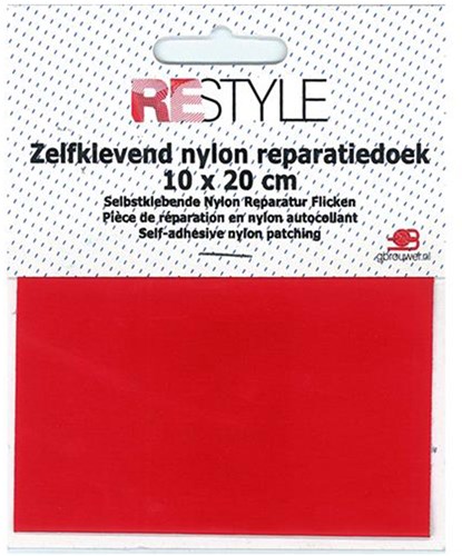Restyle Reparatur Flicken  Nylon 10 cm x 20 cm Selbstklebend 722 Rot