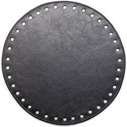Go Handmade Leder Boden Rund Schwarz 17 cm