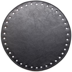 Go Handmade Leder Boden Rund Schwarz