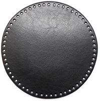 Go Handmade Leder Boden Rund Schwarz 25 cm