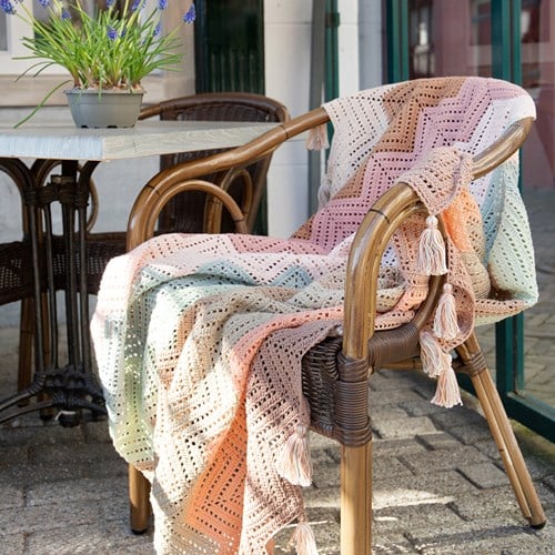 Breite Zickzack-Decke Rosa Häkelpaket-2