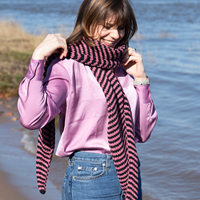 Streifen Schal Strickpaket 001 Black & Pink