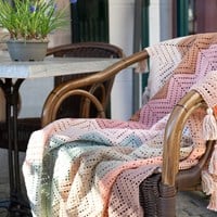 Breite Zickzack-Decke Rosa Häkelpaket-3