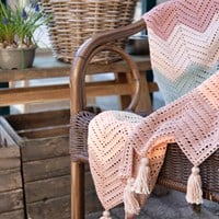 Breite Zickzack-Decke Rosa Häkelpaket-1