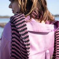 Streifen Schal Strickpaket 001 Black & Pink-3