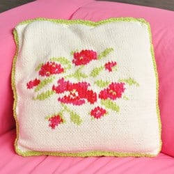 Strickanleitung Rosenkissen