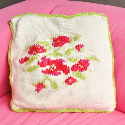 Strickanleitung Rosenkissen