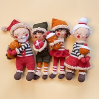 Weihnachtselfen Junge & Mädchen Häkelpaket-3