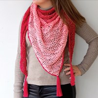 Durable Piece of Cake Wild Strawberry Waaier Shawl