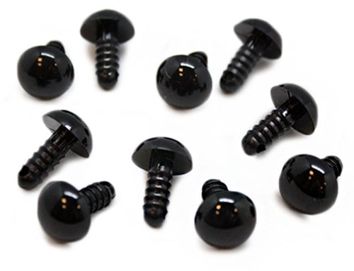 Sicherheitsaugen Schwarz 10mm 5 Paar