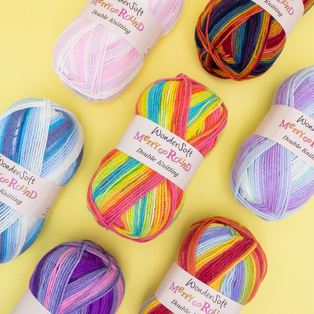 Stylecraft Wondersoft Merry Go Round DK 3154 Pastel Rainbow Wollplatz  Alles zum Stricken und Häkeln