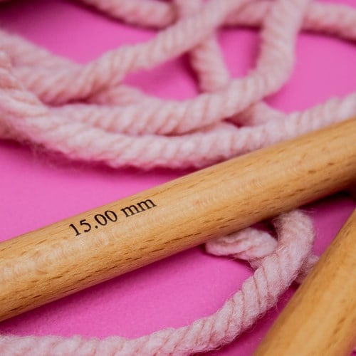 KnitPro Basix Birch Stricknadeln 40cm 15mm-3