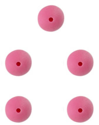 Durable Silikon Perlen 12mm 5 Stück 786 Dark Pink
