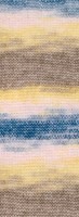 Lana Grossa Silkhair Haze Print 1216 Gray Brown / Yellow / Rose / Petrol-3