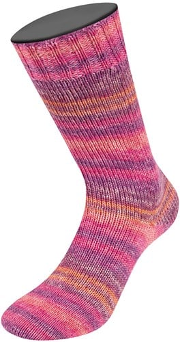 Lana Grossa Meilenweit 100 Seta Piano 3613 Orange/Blauviolett/Pink/Beere/Lachsrosa-2