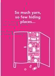 Wollplatz Postkarte - So much yarn, so few hiding places