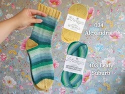 Scheepjes Summer Sock-A-Long Garnpaket Farboption 5 Alexandria/Leafy Suburb Größe 35–38