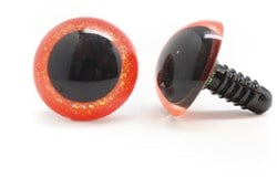 Plastik Sicherheitsaugen Sparkle Orange (2 Stück)