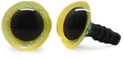 Plastik Sicherheitsaugen Sparkle Gelb (2 Stück) 9mm