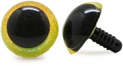 Plastik Sicherheitsaugen Sparkle Gelb (2 Stück)