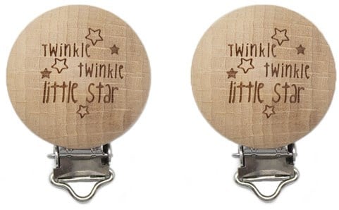 Durable Schnullerclips Holz 2 Stück 61 Twinkle Twinkle Little Star