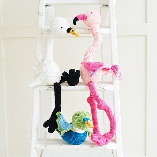 Stylecraft Häkelanleitung Squeeze Me Crochet Flamingo, Schwan und Ente