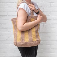 Yarn and Colors Striped Tote Bag Häkelpaket 006 Taupe