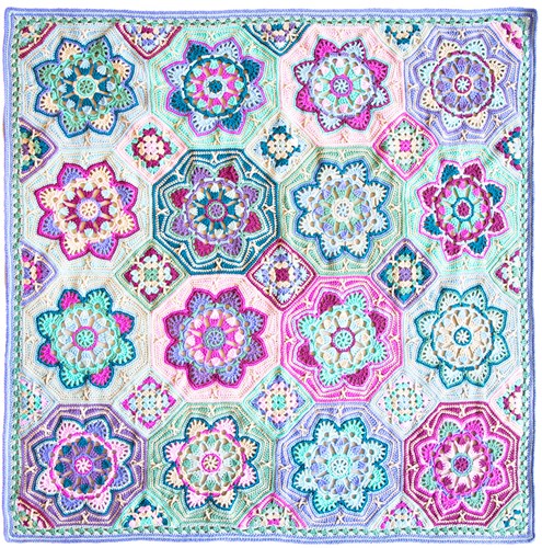 Persian Tiles Lavender Fields Blanket Crochet Kit