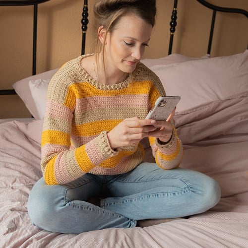 Häkelanleitung Yarn and Colors Sunset Stripes Pullover