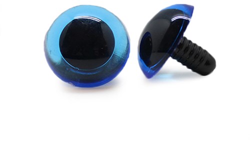Sicherheitsaugen Transparent Blau 16mm 2 Stücke