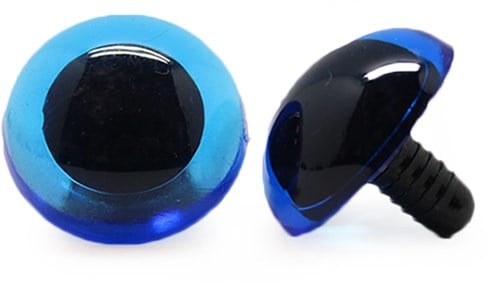 Sicherheitsaugen Transparent Blau 20mm 2 Stücke