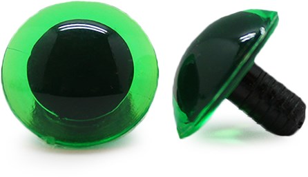 Sicherheitsaugen Transparent Grün 18mm 2 Stücke