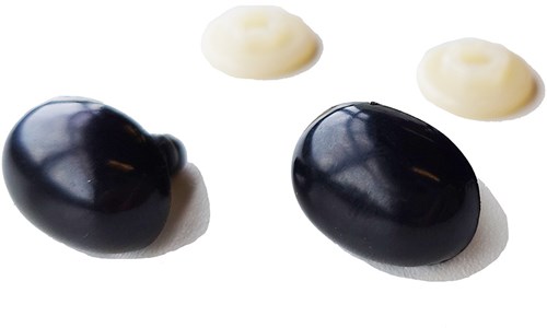 Plastic veiligheidsogen ovaal 001 zwart 20mm