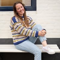 Granny Stripe Sweater Häkelpaket Bünchen Blau S/M
