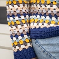 Granny Stripe Sweater Häkelpaket Bünchen Blau S/M-2