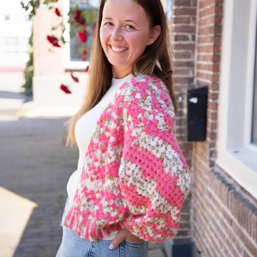 Granny stripe vest Lang Yarns Muse