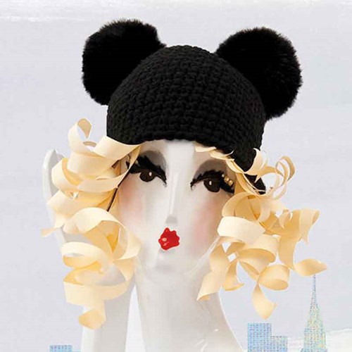 Rico Kunstfell Pompon Large 14 Orange-3