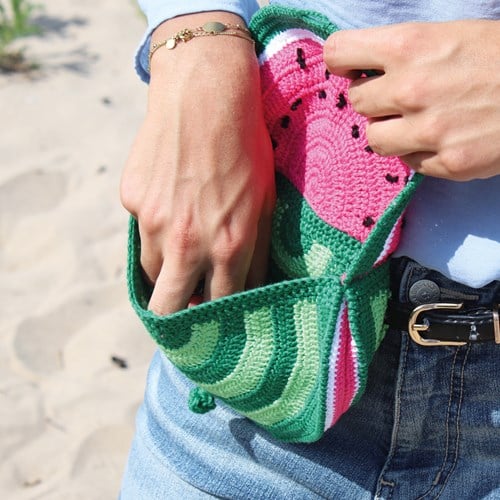Häkelanleitung Gürteltasche mit Wassermelonen-2