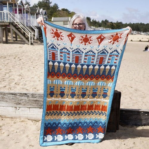 Decke Beside the Seaside CAL by Rosina Plane Garnpaket