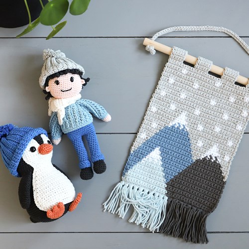 Wandaufhänger Winter Häkelpaket-3