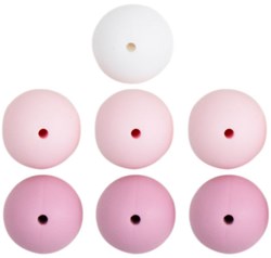 Go Handmade Silikonperlen 7 Stück 14 Rosa Mix