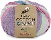 Katia Fair Cotton Diverso 406 Wasser/Roséwein/Limette
