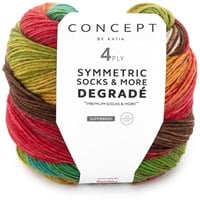 Katia Symmetric Socks & More - Degradé 085 Braun-Rot-Grün-Blau-Gelb