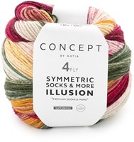 Katia Symmetric Socks & More - Illusion 074 Grün-Gelb-Weinrot