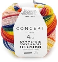 Katia Symmetric Socks & More - Illusion 070 Orange-Gelb-Grün-Blau-Rot
