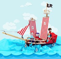 Holz Piratenschiff-3