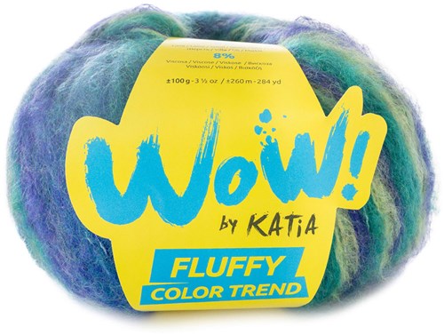 Katia WOW - Fluffy Color Trend 301 Flaschengrün - Neongrün - Blau