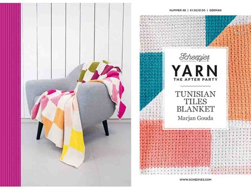 Yarn the after party nr.68 Tunisian tiles Decke Häkelanleitung