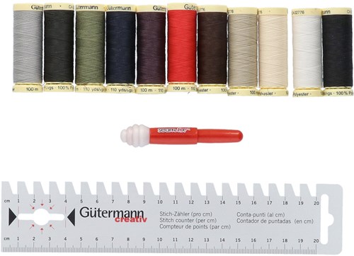 Gütermann Nähgarnset mit Saummaß und Nahtauftrenner - 11 Spulen-2
